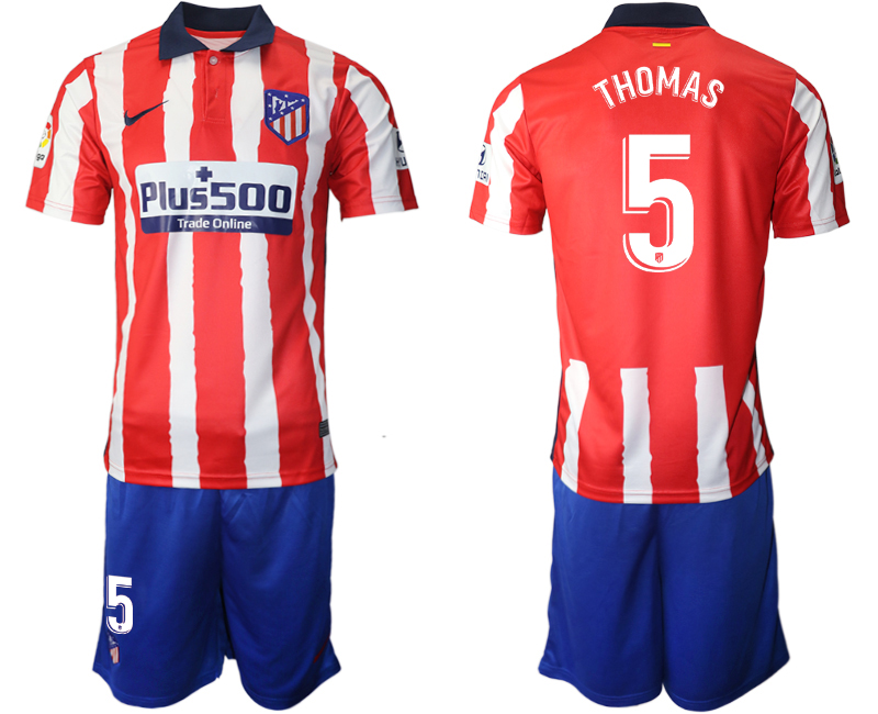 Men 2020-2021 club Atletico Madrid home #5 red Soccer Jerseys
